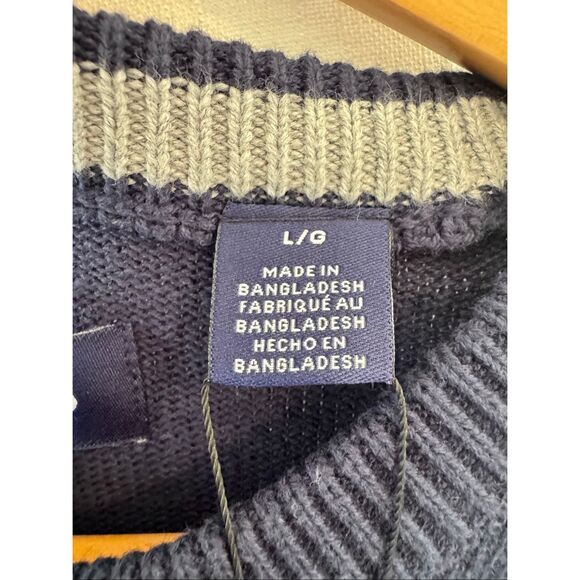 NWT Chaps American Flag Sweater In Navy Men’s Size Large - Picture 3 of 8